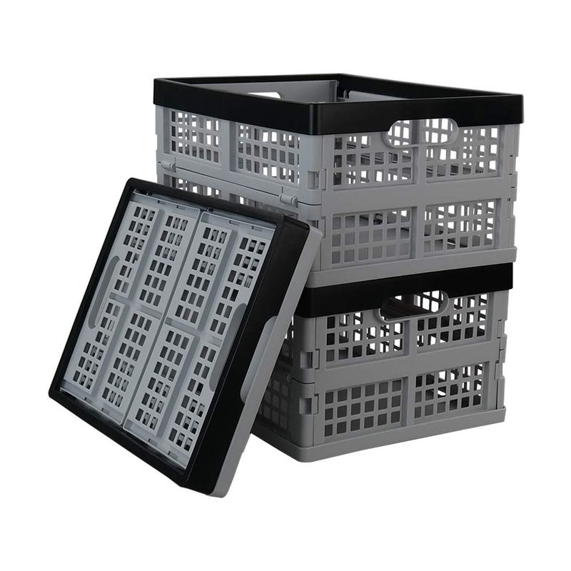 Eagrye 32 L Collapsible Storage Crate, Folding Storage Crates, Set of 3 - Image 1